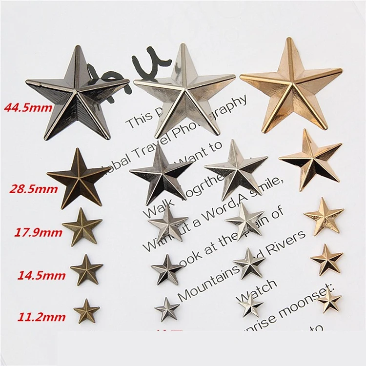 Factory Wholesale Direct Custom Good Price Star Shape Pin Button Parts Zinc Alloy Jeans Rivets