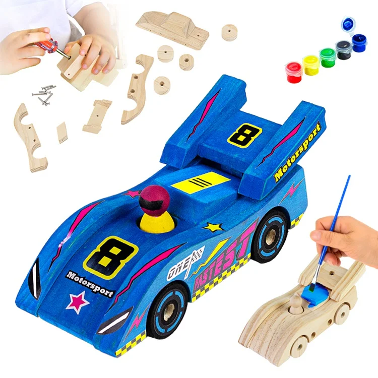ShaunChee новый деревянный гоночный автомобиль diy kit новые детские игрушки 2024