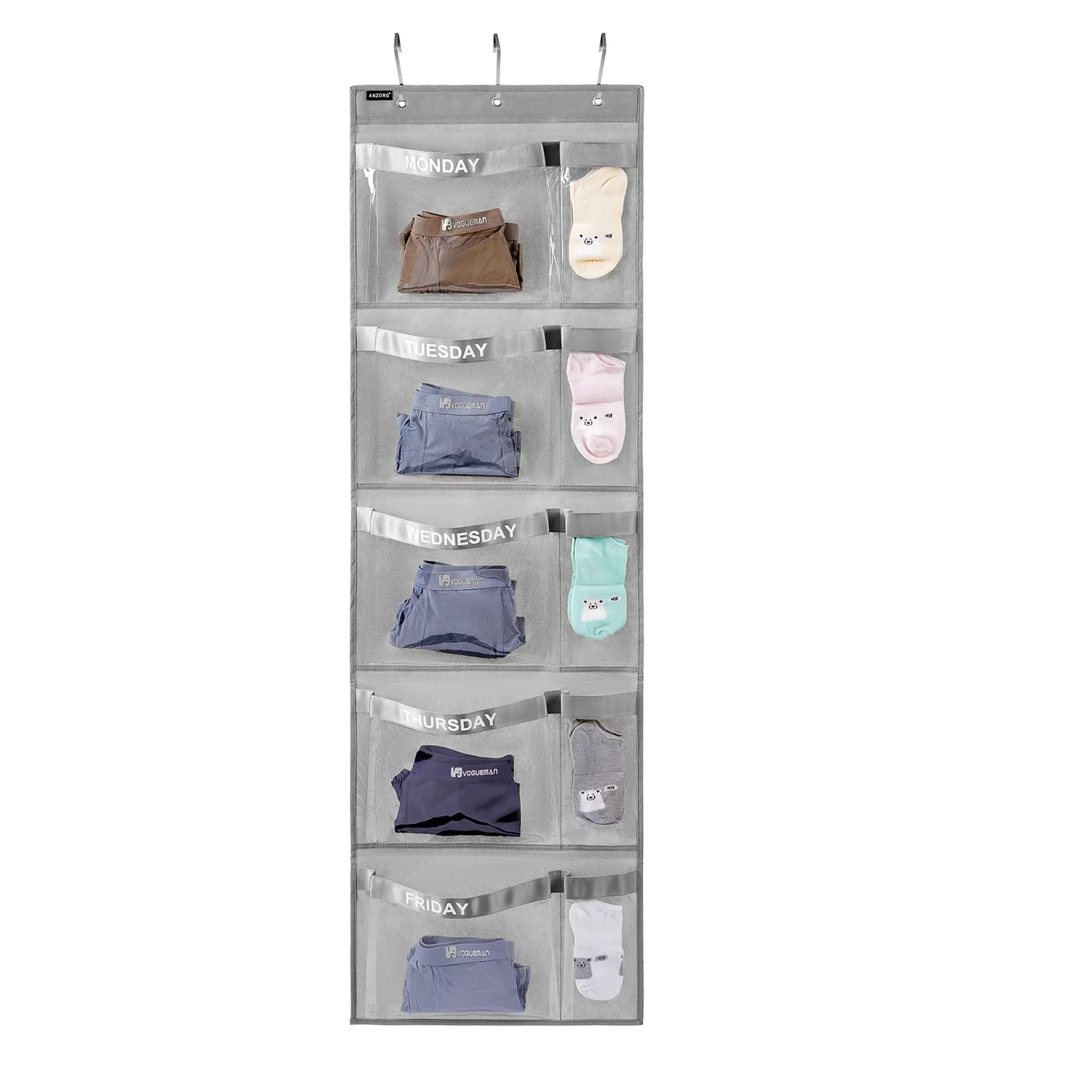 Weekly Kids Clothes Organizer Day of Week School Clothing Storage
