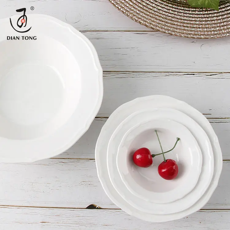 Cheap price elegant 4/5/6/8 inch plain white porcelain bowl soup ceramic soup bowls