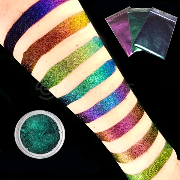 Sephcare, смещение цвета, дизайн ногтей, Duochrome тени для век, пигмент хромированный Хамелеон/Камелеон пигмент