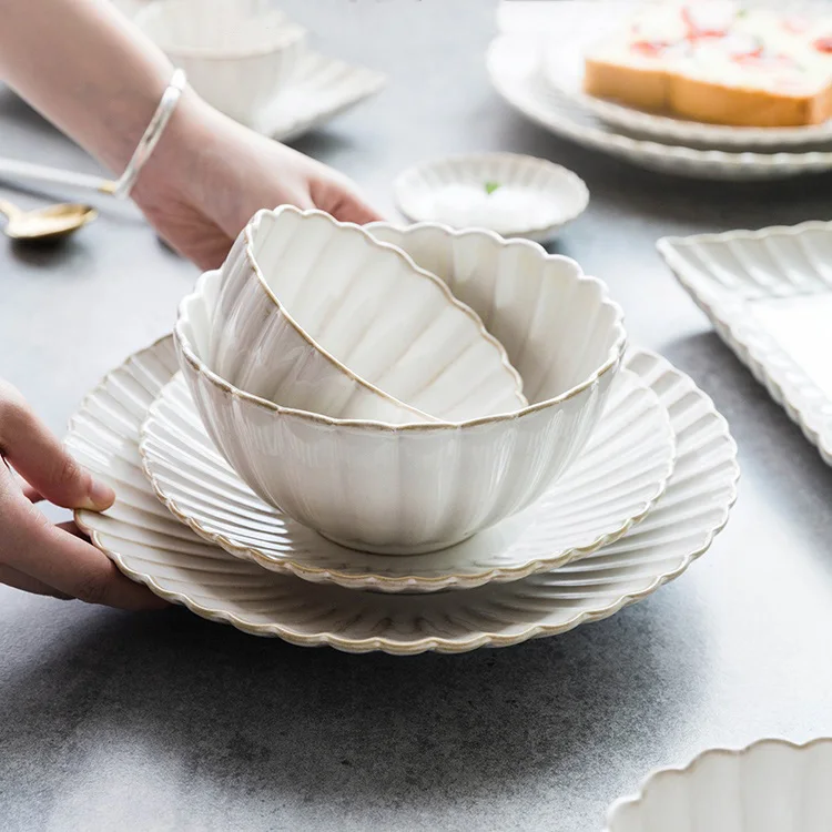 MONAZONE Antique Chrysanthemum Dish Ceramic Dishes Dinnerware Set