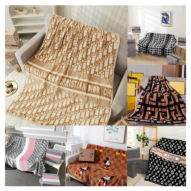 Лидер продаж, роскошные брендовые фланелевые одеяла, флисовые мягкие одеяла для спальни