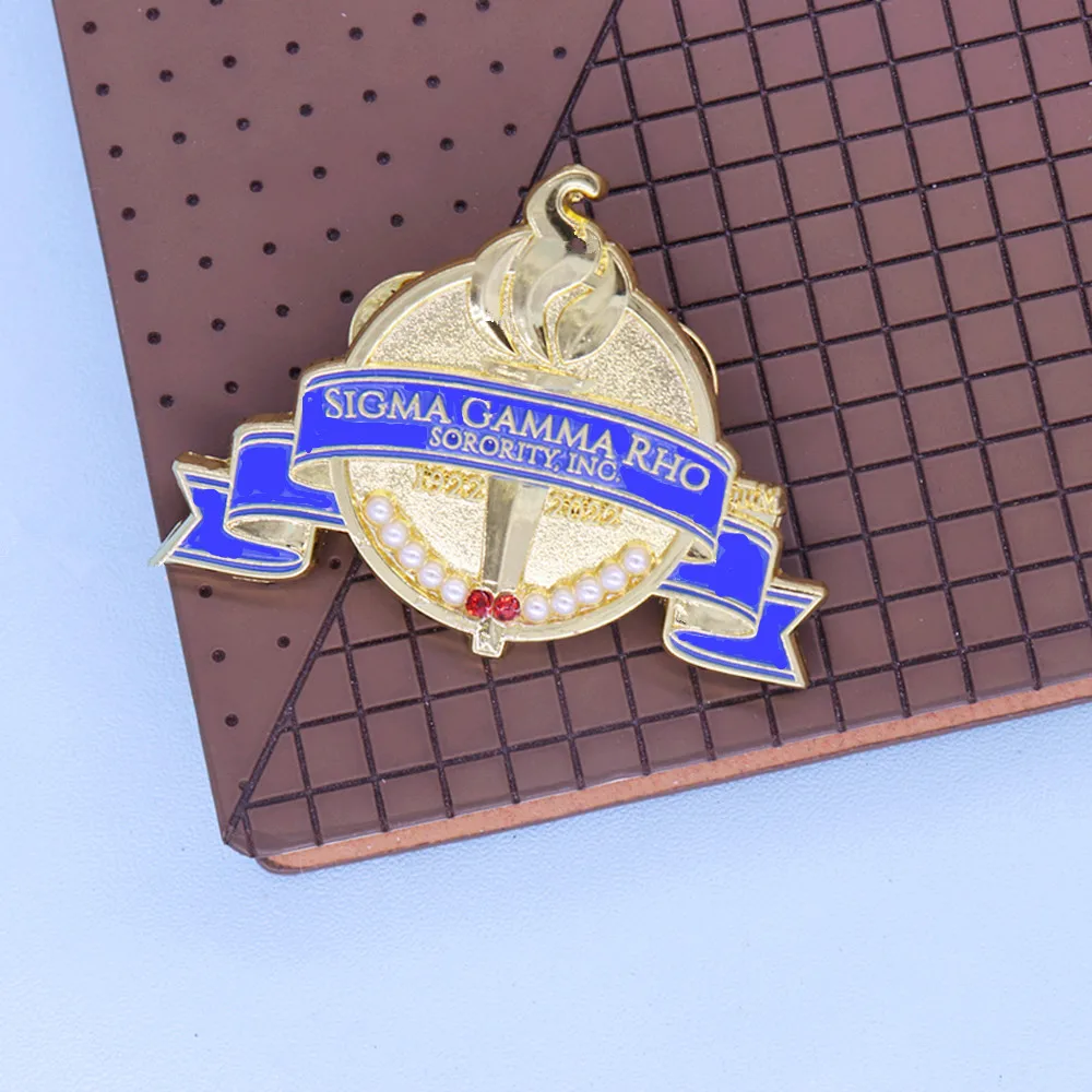 Party Wear Anniversary Gifts Jewelry Custom Metal Since Year 1922 To 2022 Sorority 100 YRS Greek Club Nine Sigma Gamma Rho Pin