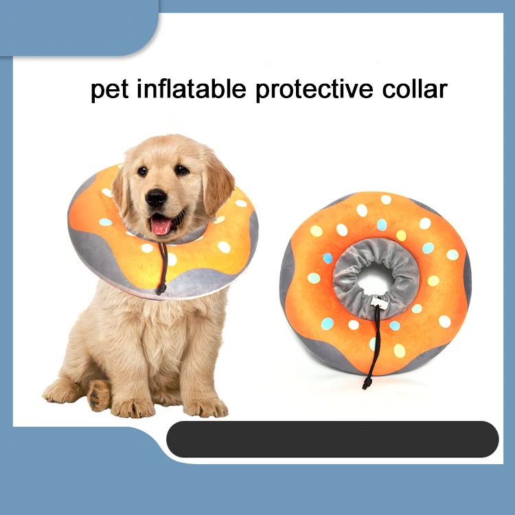 Amazon Top Seller Adjustable Protective Inflation Extra Soft Dog Donut Cone Recovery Collar For Dogs After Surgery