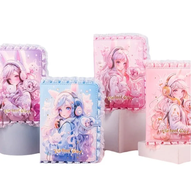 Справочник книжка для заметок аниме Zhaishao кошка полиуретановая кружевная магнитная пряжка 36 К записная студенток