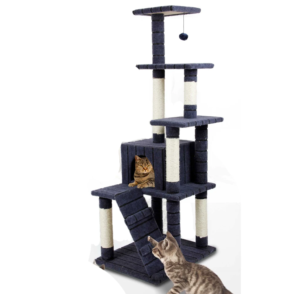 
Wholesale Eco-friendly Nature Sisal Luxury Cat Tree, Large Scratching Cat Tree Tower, Durable Scratcher Cat Tree 