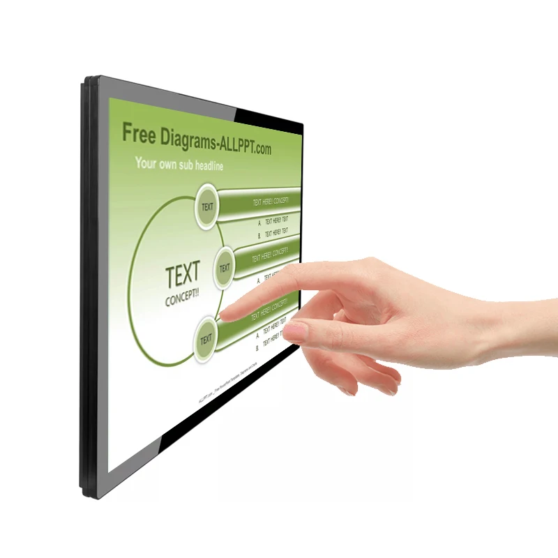 Wall-Mounted Electronic Capacitive Infrared Touch Screen Digital Menu Board for Restaurant Advertising and Order Display