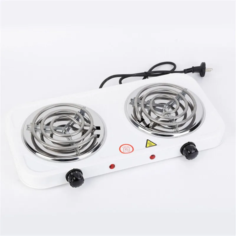 Mini Double Electric Hot Plate Stove Household Cooking Furnace Thermostat Hot Milk Cooker Travel Hot Plate 2000W