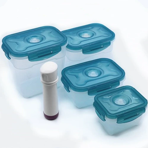 OEM vacuum storage container sets vacuum seal food containers silicone airtight food storage container with hand pump
