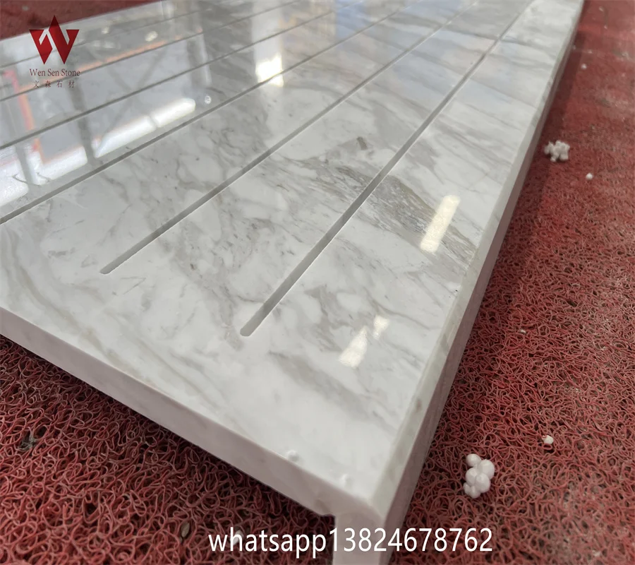 high quality stone furniture and fluted marble panel for hotel baggage holder strong luggage carrier