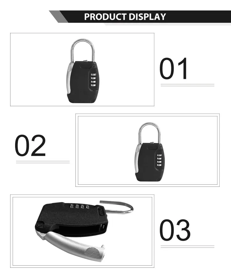 black color strong design High quality 4 digits small pad key lock box