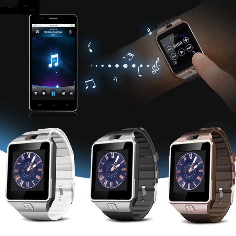 Wholesale Android TF SIM Card  Camera waterproof Inteligente Smartwatch Phone Smart Watch DZ09