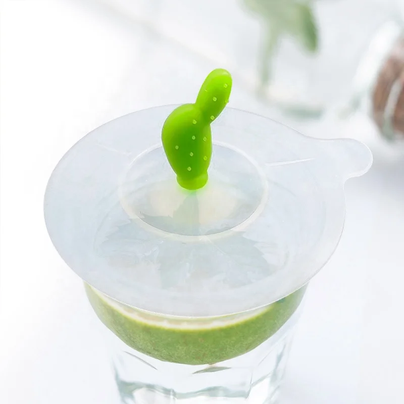 silicone cactus cup cover lid dust proof quality Chinese products  silicone drinking glass cover