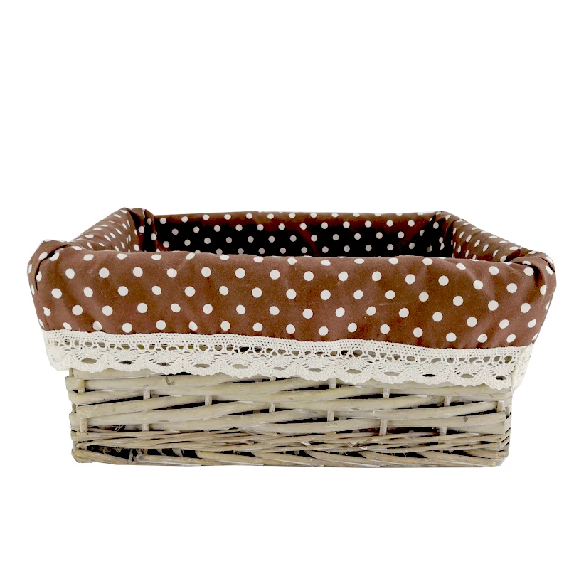 Ткань на подкладке из натуральной ивы плетеные корзины с тканевым вкладышем