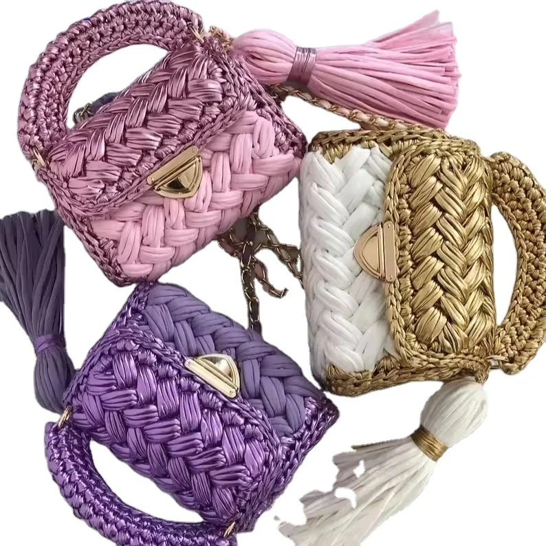 Elegant Evening Bag Luxury Crochet Bag for Women Gold Metallic Flap Handbag Premium Quality Accessories