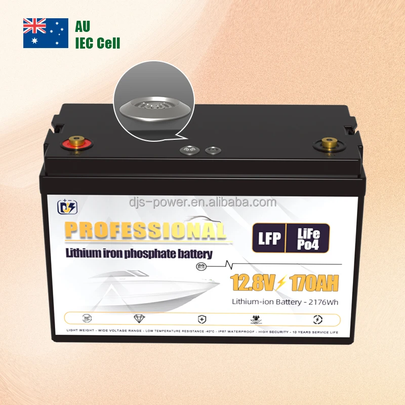 12 V 170Ah  LiFePO4 BMS Battery Pack 12.8V IP67 Waterproof Dual Purpose LiFePO4 Lithium Ion Marine Battery for RV Camper Solar