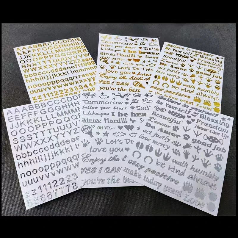 Factory wholesale waterproof vinyl 3D embossed adhesive metal Uv transfer stickers