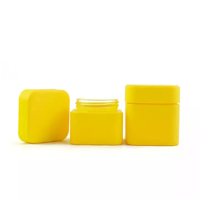 5ml Thick Black Glass Square Cube Containers with Black Child Resistant Lids - Concentrate Jars for Oil, Lip Balm, Cosmetics