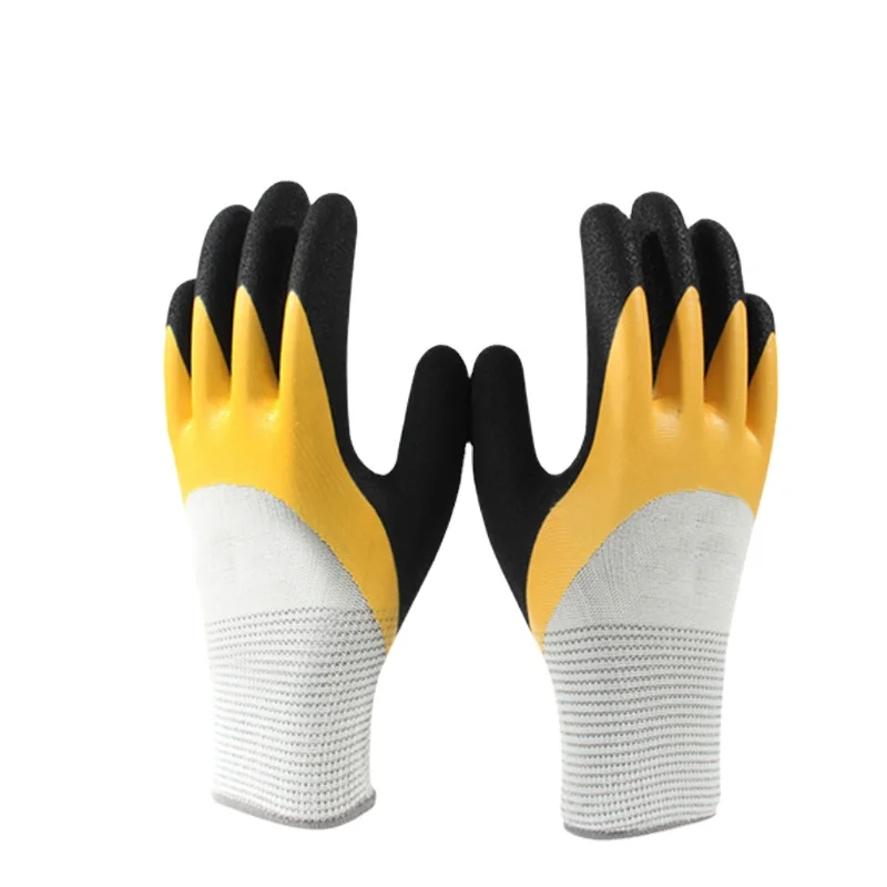 Guantes De Nitrile PU Smooth Gripped The Flexible Security Trabajo Recubiertos De Latex Coating Gloves