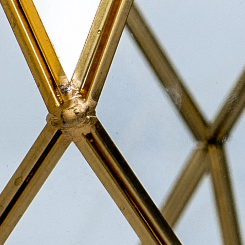 Retro Gold Border Transparent Geometric Glass Terrarium for Home Decor and Holiday Gift