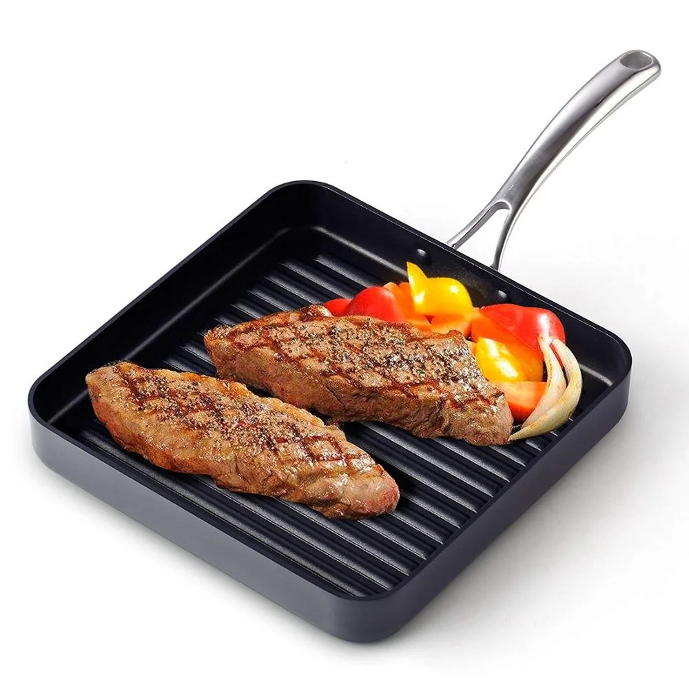 Striped Pot Fried Steak  pan Pressed Aluminum non stick frying pan Home Cooking kitchen supplies bbq grills