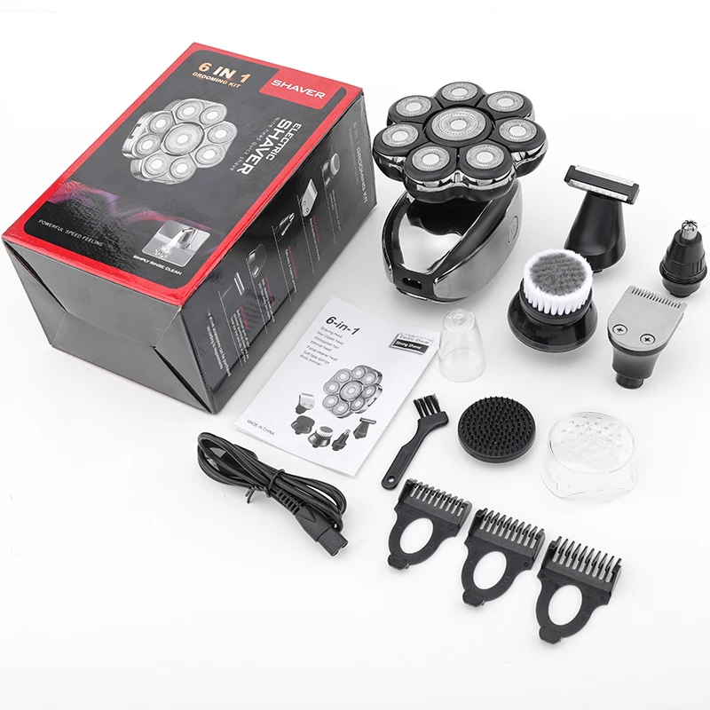 Waterproof rechargeable shaving machine foil full body washable electric bald clipper multifunctional floating shaver