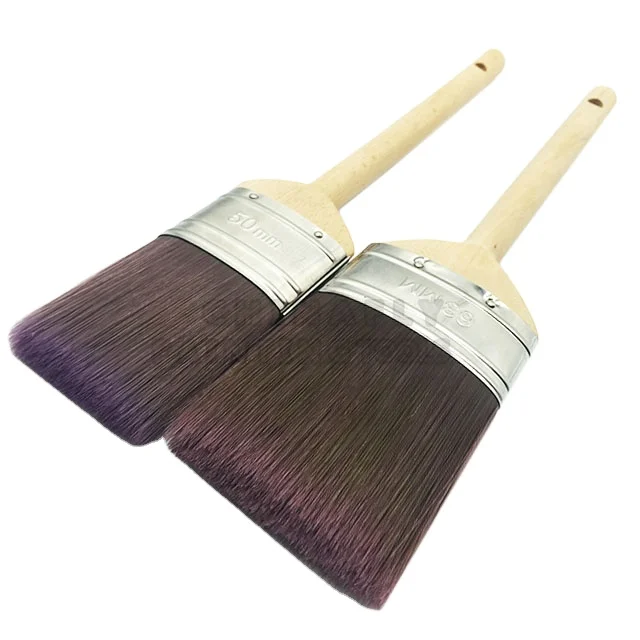 CTWHPB040  Top quality Australian Type wooden handle oval ferrule  purple color nylon/Polyester  Filament Paint Brushes