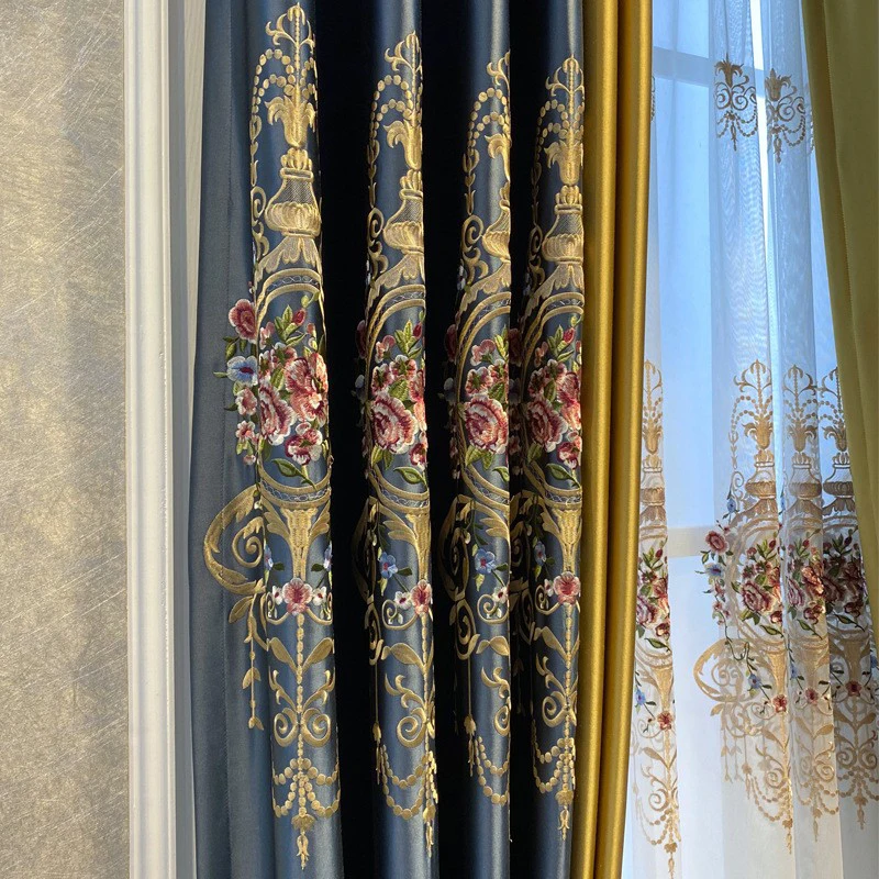 Luxury Embroidery Curtain European Style Curtains For The Living Room And Bedroom