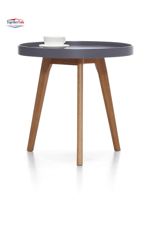 Modern Simple Design Customised Odd Shapes Wooden Legs Dining Room Home Round Coffee Table