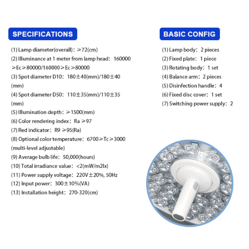 China factory wholesale adjust illuminance control panel led examination lamp medical