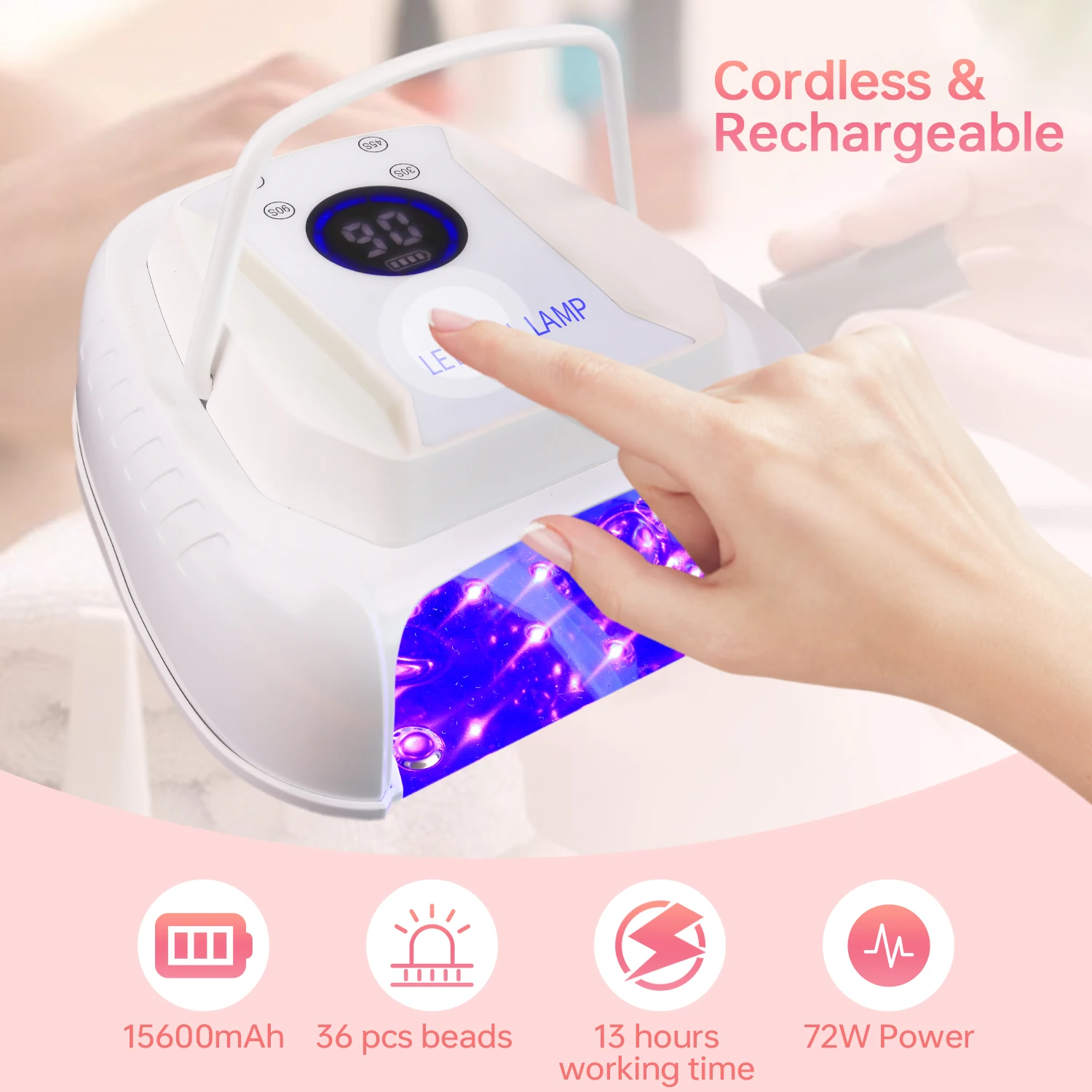 IPHF 2024 2 in 1 UV LED Nail Lamp Professional Fast Curing Gel Nail Light for  Home Nail Salon Manicure