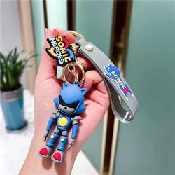 Creative Comic Soft Pvc Keyring Anime Character Key Chain Cute Cartoon 3D Figure Rubber Hedgehog Sonic Keychain
