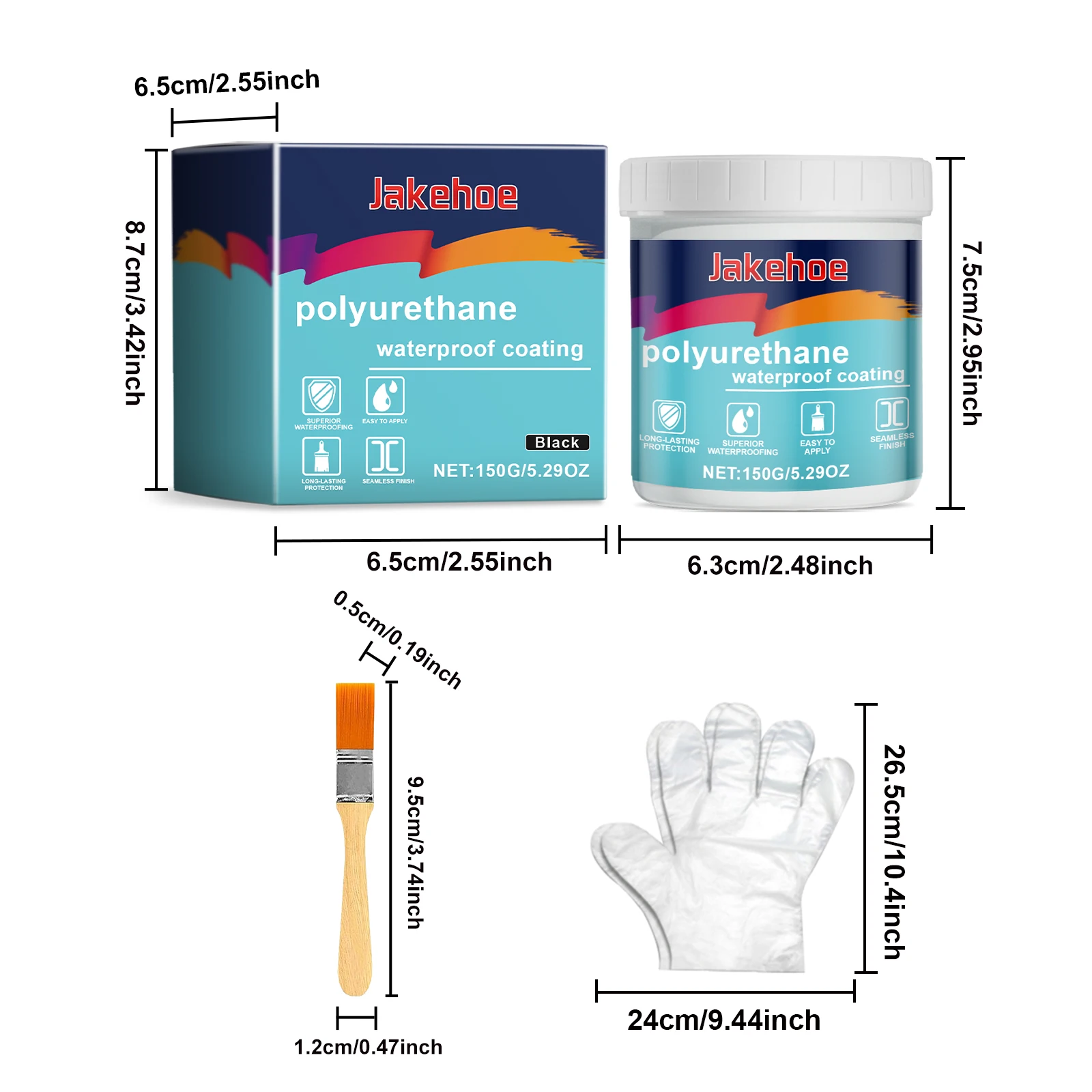 New Polyurethane Waterproof Coating Invisible Paste Sealant Glue with Brush Adhesive Repair Glue for Home Roof Bathroom