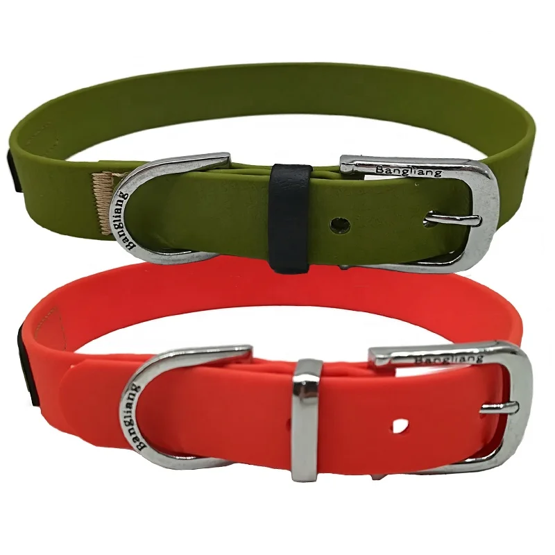 Плоский красочный устойчивый к разрыву нейлоновый ошейник для собак с полимерным покрытием из ПВХ, товары для изготовления