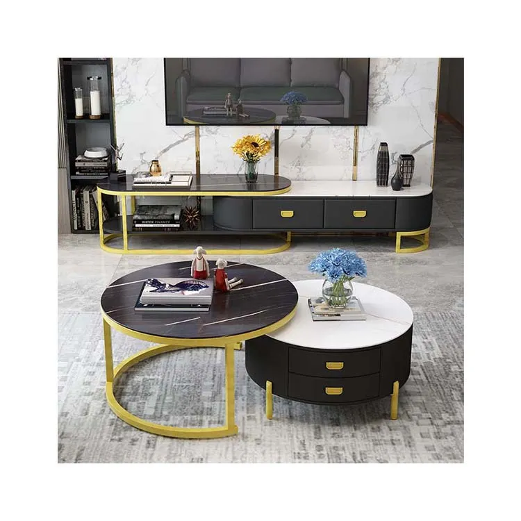 TV Stand with Storage Console Concise Style with Cabinets and Interior Shelves Home Furniture Cheap and Modern Open Shelf Brown