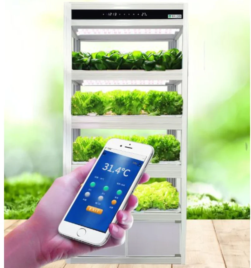 Intelligent Home Garden Vertical Hydroponic Grow Tower System With LED Light For Planting