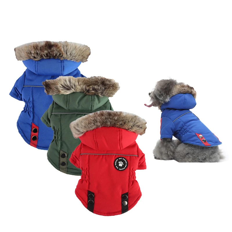 Small Dog Winter Jacket with Waterproof Harness Warm Pet Clothing made of Polyester Cotton for Spring Season Available XXL XL XS