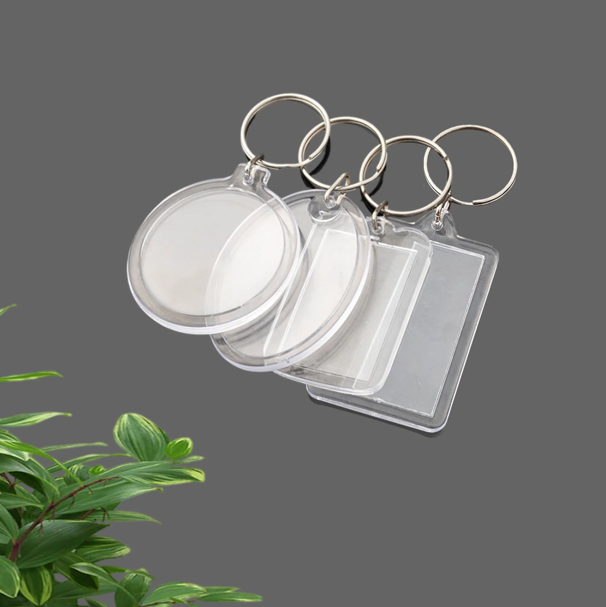 High Quality Blank Keyring Multi Shape Acrylic Key Chain Decorative Clear Plastic Acrylic Photo Keychain Custom