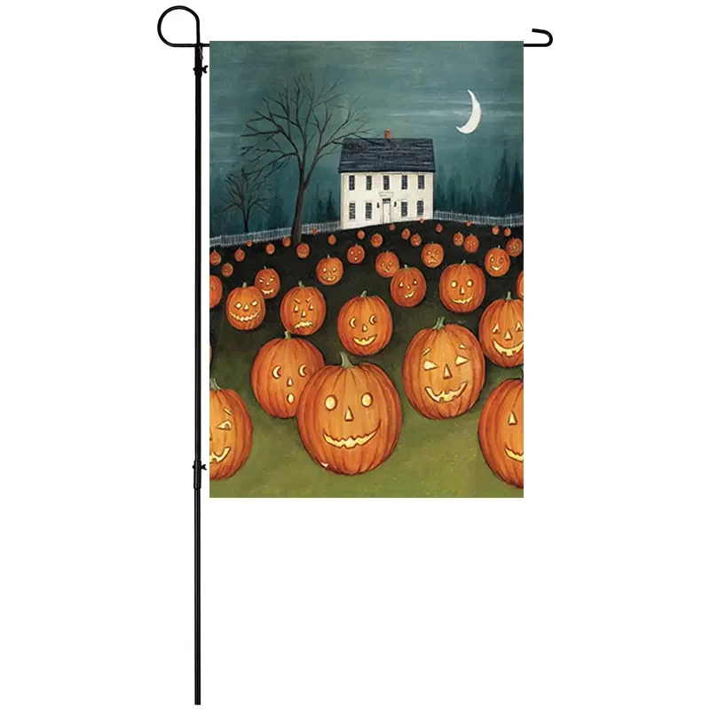 Sunshine Outdoor Advertisements Cheap Accessory  Halloween Garden Flag With Iron Pole