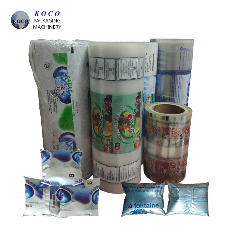 KOCO Milk white HDPE film for water and juice plastic packaging water wrapping film roll juice plastic bag