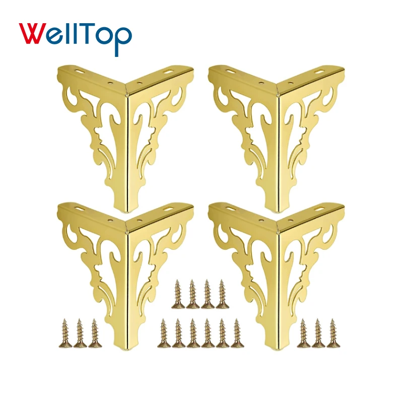 Gold Sofa Feet Sofa Legs Metal Furniture Cabinet Leg for Repair Restoration Dresser Wardrobe Tea Table Worktop Shelves Bed