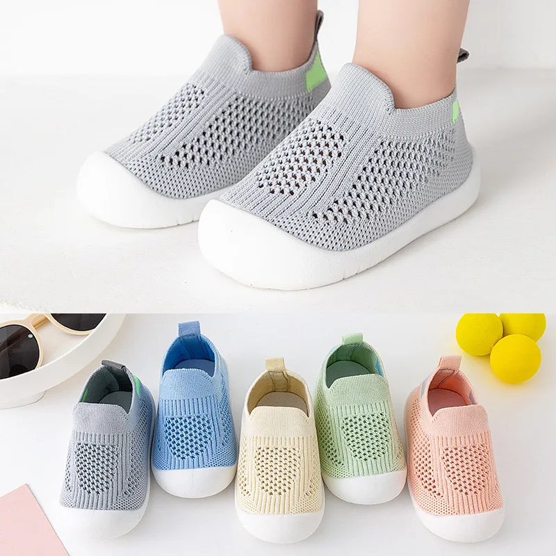 2024 New Design Children Baby Walking Shoes Mesh Upper Soft Sole Unisex Boys Girls Slip-on Sneaker Casual Shoes