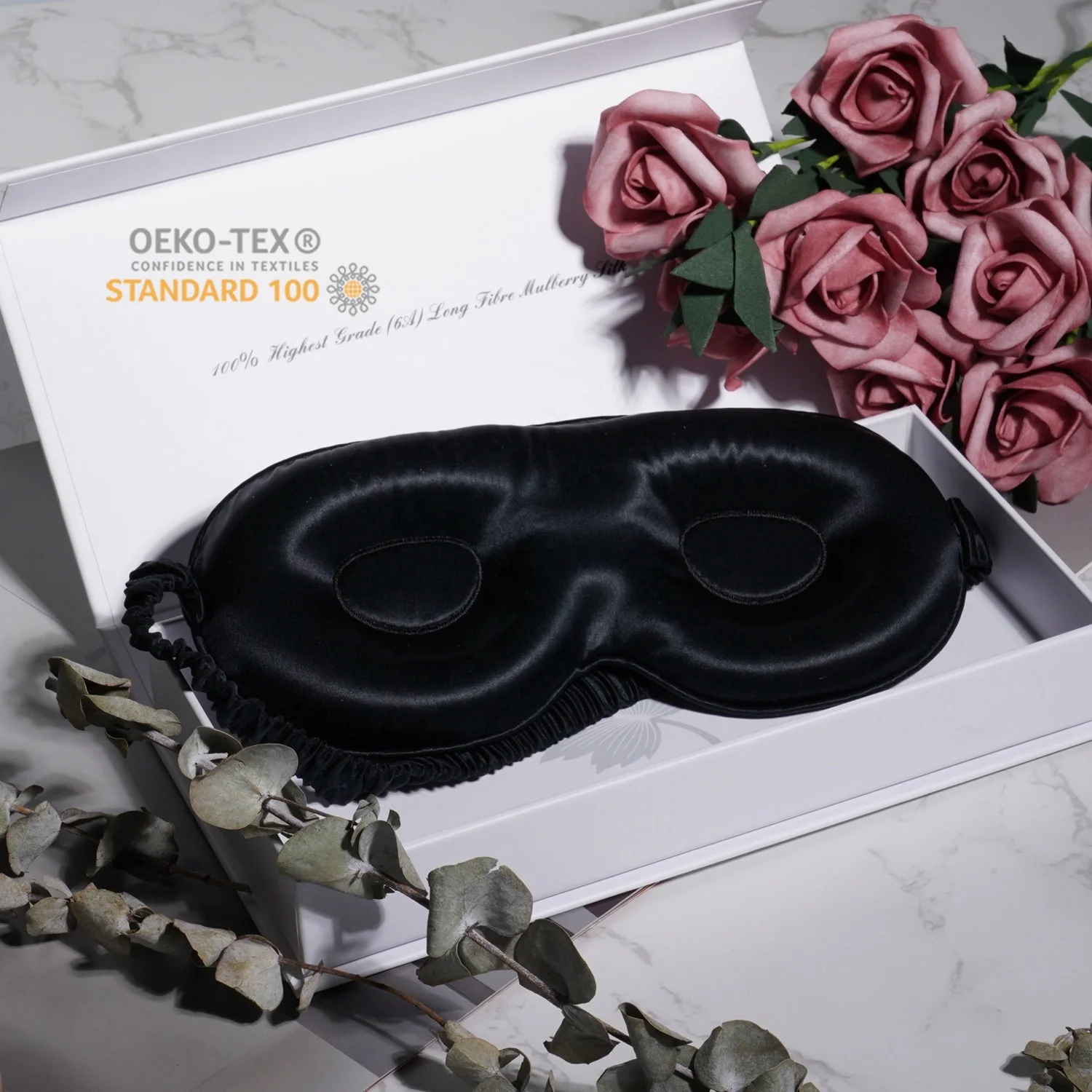 Custom LOGO Luxury 100% Silk Eye Mask Silk Sleep Cover 3D Eye Mask Eyeshade 3d silk eyemask