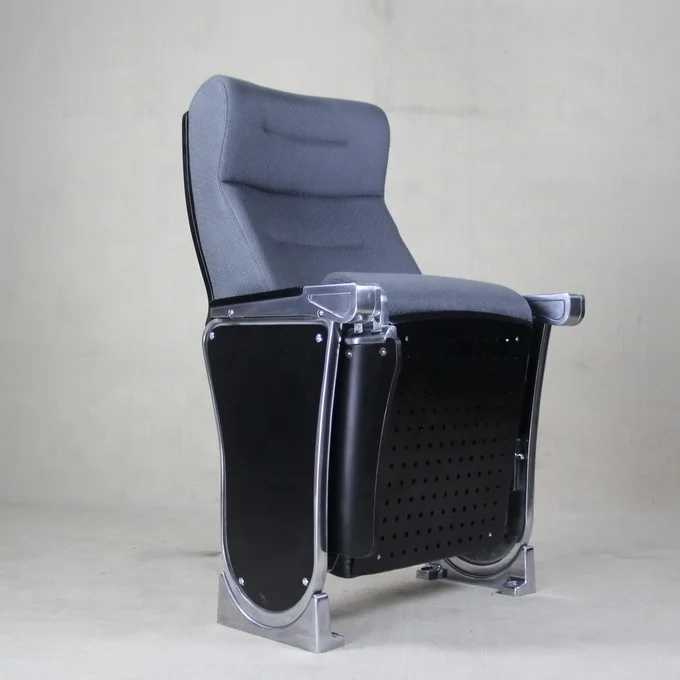 LK Style Alu Polished Auditorium Folding Chair WIth Writing Table Luxury Design Church Seat