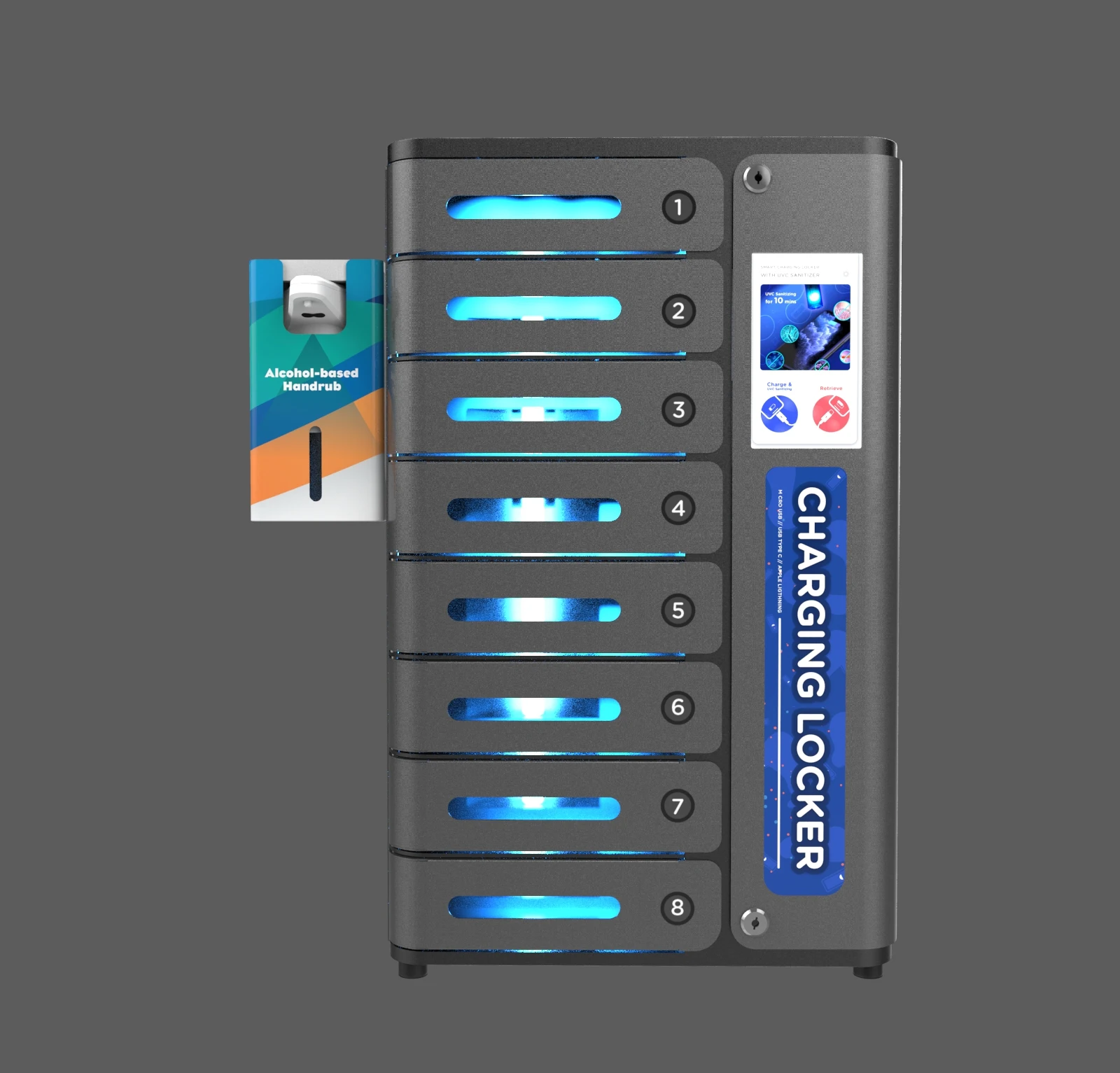 Y2POWER Миа Deluxe Plus сенсорного экрана мобильного Clean & Charge шкафчик PL-SD8U-Y2 телефон зарядная станция с UVC лампа