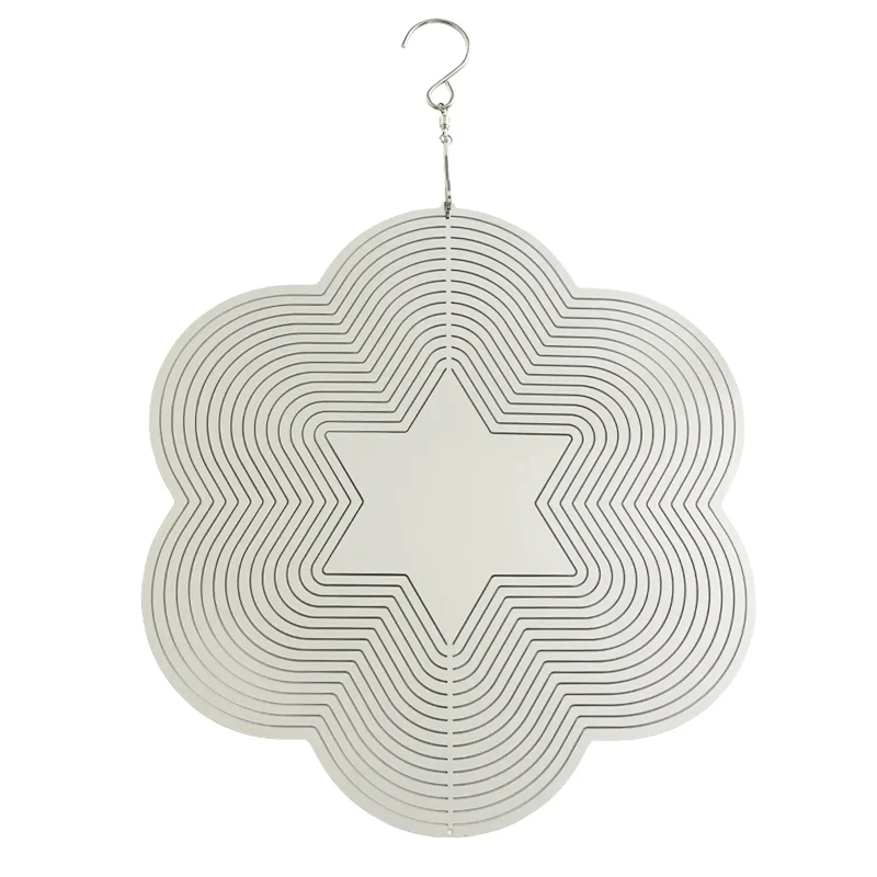 Garden Decoration 3D Wind Spinner Mirror Surface Stainless Steel Wind Spinner Metal 3D Wind Spinners