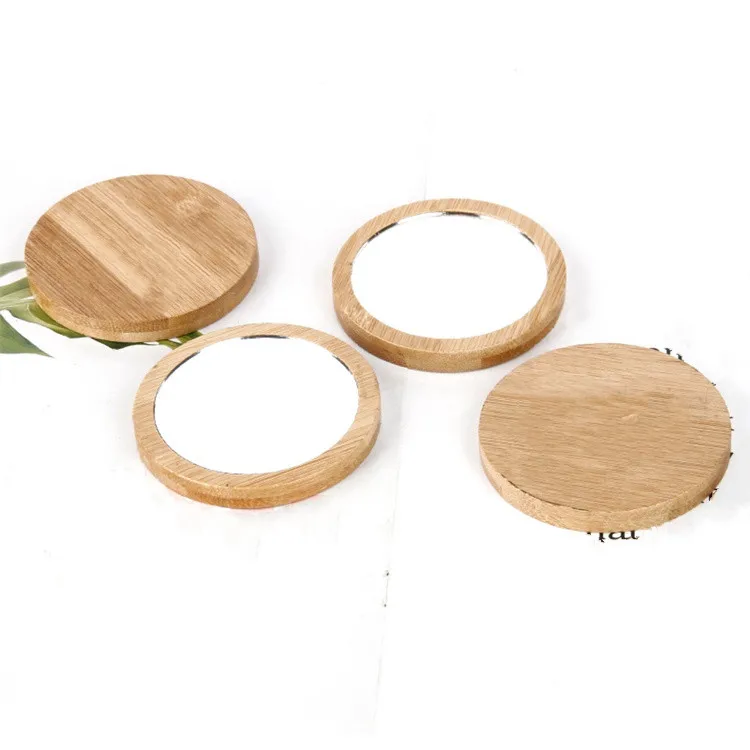 Косметическое зеркало из чистого дерева, круглое портативное зеркало для макияжа, маленькое зеркало принцессы для студентов