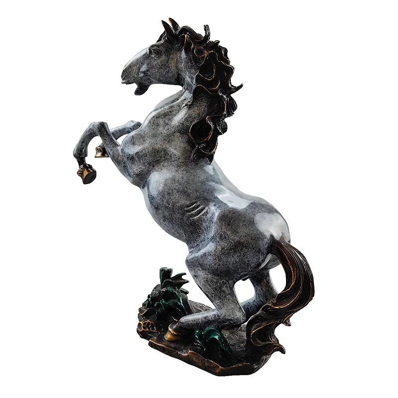 Metal craft sculpture galloping horse Christmas art table top ornament decoration home decor handicraft brass statue sculpture