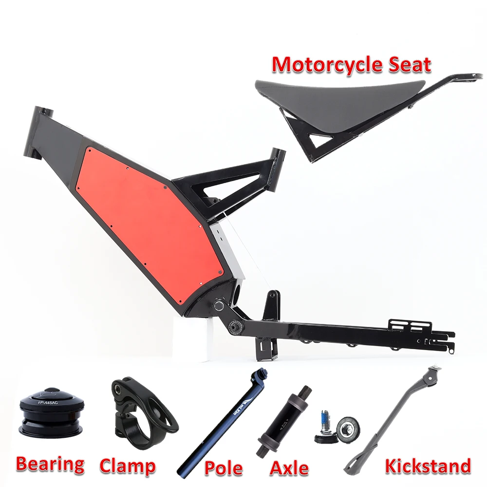 Factory Manufacture bicycle frame price ebike frame KEYU F5 with motorcycle seat fat tire ebike frame with suspension